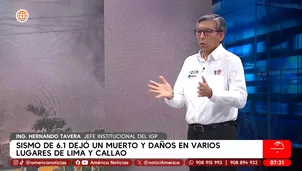 Hernando Tavera sobre sismo: Ciudadanos se han asentado en zonas de alto riesgo. Foto y video: América Noticias