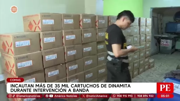 Incautan 35 mil cartuchos de dinamita en Comas tras megaoperativo. Foto: América Noticias