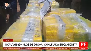 Incautan 430 kilos de droga camuflada en camioneta en Puno. Foto y video: América Noticias