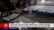 Incautan 440 kilos de marihuana camuflada en cargamento de papa valorizado en medio millón de dólares