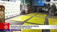 Incautan 743 paquetes de droga camuflados en camión en Cusco