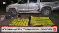 Incautan 84 paquetes de cocaína ocultos en camioneta en Ayacucho