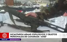 Incautan armas, explosivos y objetos personales de camarada "José" - Noticias de 