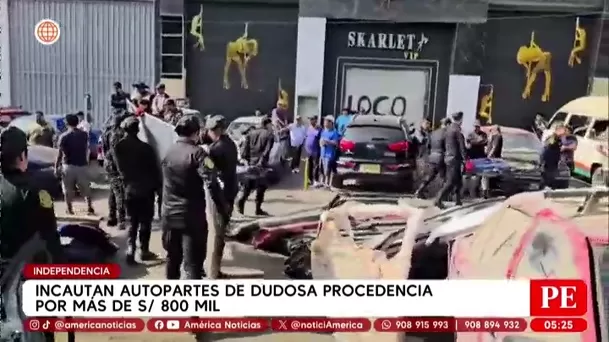 Incautan autopartes por más de S/800 mil en Independencia. Foto: América Noticias Incautan autopartes por más de S/800 mil en Independencia. Foto: América Noticias
