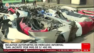 Incautan autopartes por S/ 400 mil en mercado San Jacinto. Foto y video: América Noticias