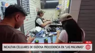Incautan celulares valorizados en S/ 2 millones en Las Malvinas