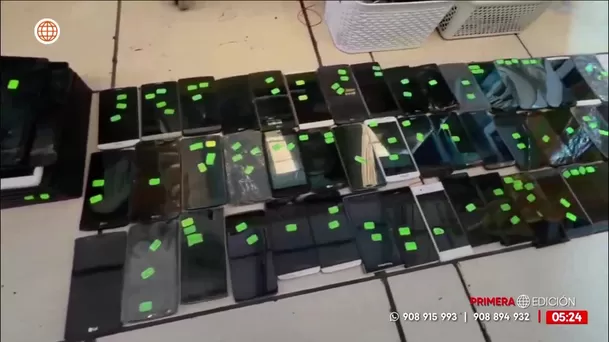 Policía incauta celulares valorizados en S/ 2 millones en Las Malvinas. Foto: América Noticias Policía incauta celulares valorizados en S/ 2 millones en Las Malvinas. Foto: América Noticias