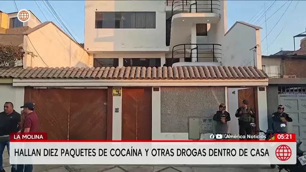 Incautan cocaína y otras drogas en vivienda de La Molina. Foto: América Noticias Incautan cocaína y otras drogas en vivienda de La Molina. Foto: América Noticias
