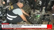 Incautan computadoras y motores robados en galería de La Victoria