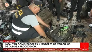 Incautan computadores y motores de vehículos de dudosa procedencia. Foto y video: AN