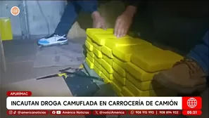Incautan droga camuflada en carrocería de camión en Apurímac. Foto y video: América Noticias