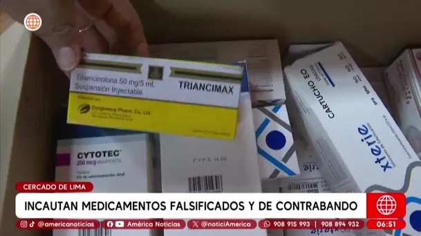 Policía incauta media tonelada de medicinas falsificadas en galería del Cercado/ América Noticias Policía incauta media tonelada de medicinas falsificadas en galería del Cercado/ América Noticias