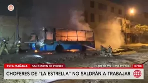 Queman buses tras amenazas a empresa de transporte en el Callao. Foto y video: AN