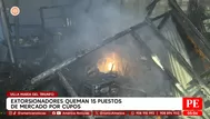 Incendio arrasa 15 puestos en mercado Nueva Esperanza de VMT