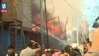 Incendio en el asentamiento humano Puerto Nuevo en el Callao. Foto y video: Canal N