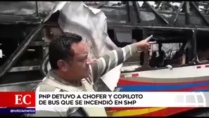 Bus se incendió en Fiori. Foto: América Noticias