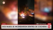 Incendio de buses de Perla Express en Comas
