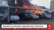 Incendio en cochera consumió seis vehículos en el Callao