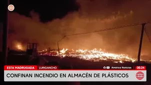 Incendio consume almacén de plásticos en Lurigancho. Foto y video: América Noticias