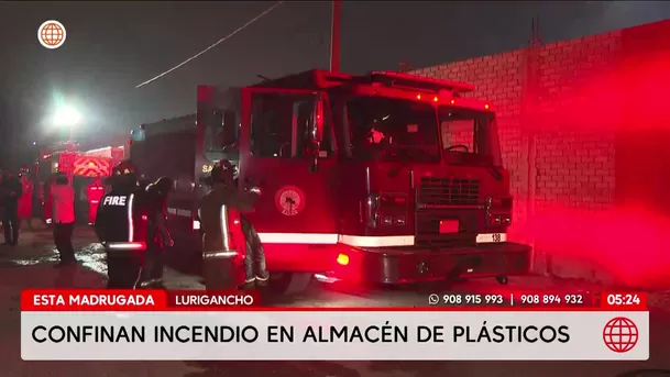 Incendio consume almacén de plásticos en Lurigancho. Foto: América Noticias