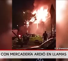 Incendio consume camión con mercadería en La Victoria. Foto y video: América Noticias