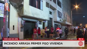 Incendio consume el primer piso de una vivienda en el Cercado de Lima. Foto y video: América Noticias
