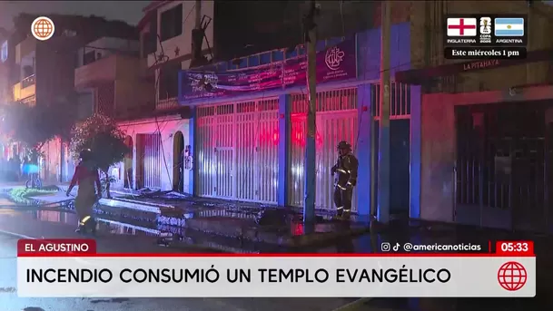Incendio consume un templo evangélico en El Agustino. Foto: América Noticias Incendio consume un templo evangélico en El Agustino. Foto: América Noticias
