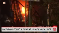 Incendio consume vivienda en Lince tras explosiones