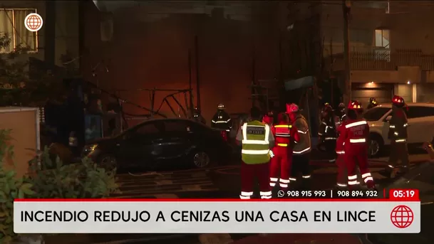 Incendio consume vivienda en Lince tras explosiones. Foto: América Noticias Incendio consume vivienda en Lince tras explosiones. Foto: América Noticias