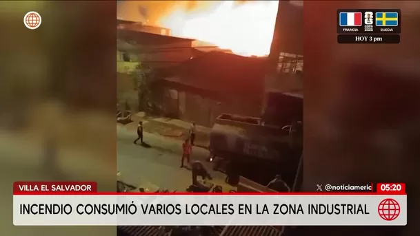 Incendio consumió locales de muebles en Villa El Salvador. Foto: América Noticias