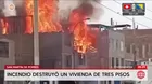 Incendio destruye casa en San Martín de Porres