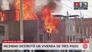Incendio destruye casa en San Martín de Porres