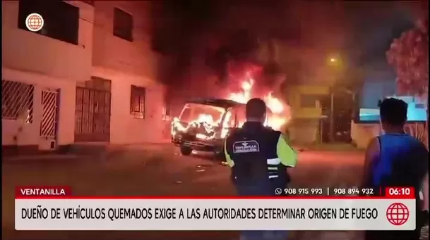 Incendio consume dos buses en Ventanilla/ América Noticias Incendio consume dos buses en Ventanilla/ América Noticias