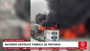Incendio destruye fábrica de pinturas y causa alarma en SJL