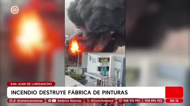 Fábrica se incendia en SJL cerca de colegios y causa alarma/ América Noticias Fábrica se incendia en SJL cerca de colegios y causa alarma/ América Noticias