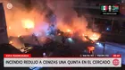 Incendio destruye quinta en el Cercado de Lima