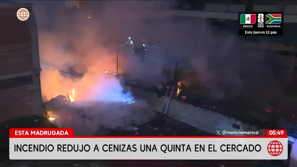 Incendio destruye quinta en el Cercado de Lima. Foto: América Noticias