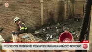Incendio donde murieron 10 integrantes de una familia habría sido provocado