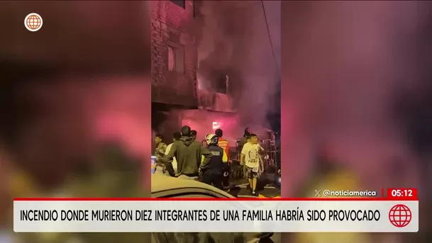 Incendio donde murieron 10 integrantes de una familia habría sido provocado. Foto: América Noticias