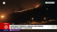 Incendio forestal arrasa pastizales y cultivos en Piura