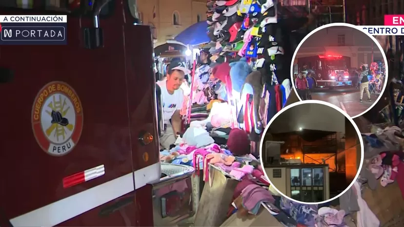 Incendio en galería de Mesa Redonda: Presencia de ambulantes dificultó ingreso de los bomberos
