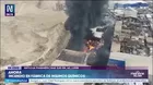 Lurín: Incendio de gran magnitud consume fábrica de productos químicos