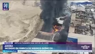 Lurín: Incendio de gran magnitud consume fábrica de productos químicos