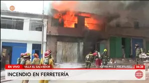 El incendio en Villa El Salvador afecta una ferretería con materiales inflamables y amenaza con propagarse. / Video: América Noticias