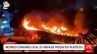 Incendio en local de plásticos generó explosiones y heridos