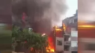 Incendio en Ate moviliza a bomberos, ambulancias y Sedapal