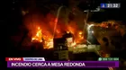 Un incendio de grandes proporciones se registró en Mesa Redonda