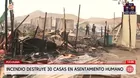 Incendio provocado destruye viviendas en asociación de Pucusana