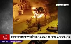 Incendio de vehículo a gas alerta a vecinos en Surco - Noticias de produce