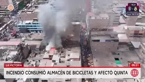 Incendio en La Victoria consume almacén de bicicletas y afecta viviendas. Foto y video: América Noticias
